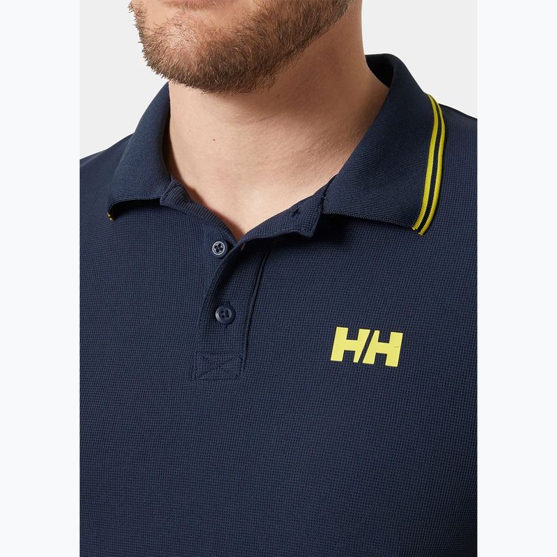 Мъжка поло тениска Helly Hansen Kos Polo navy/gold rush 3