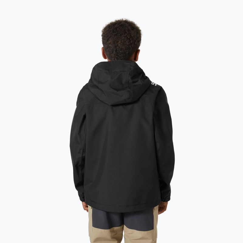 Детско ветроходно яке Helly Hansen Crew Hooded JR черно 3