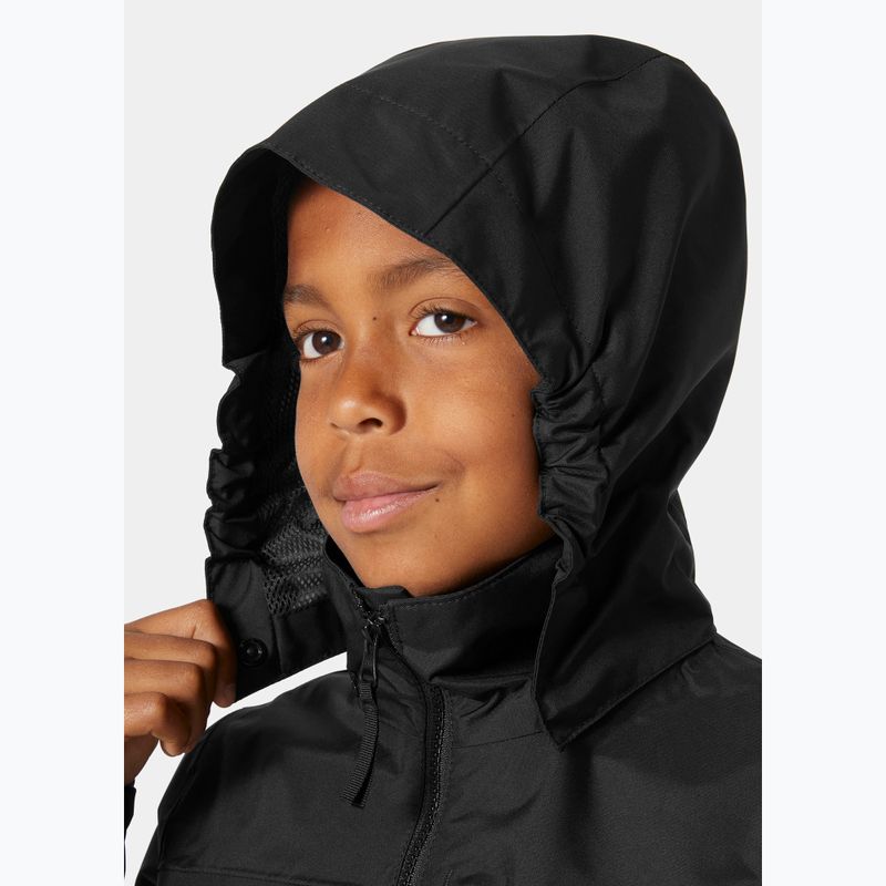 Детско ветроходно яке Helly Hansen Crew Hooded JR черно 4