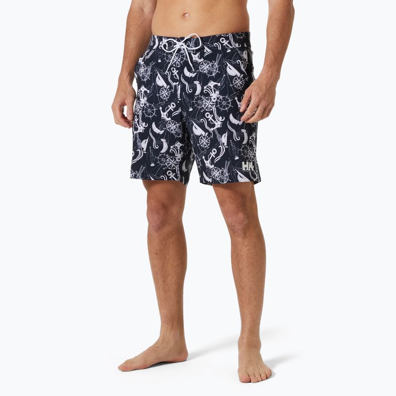 Мъжки шорти за плуване Helly Hansen Newport Boardshorts 8" navy nautical aop