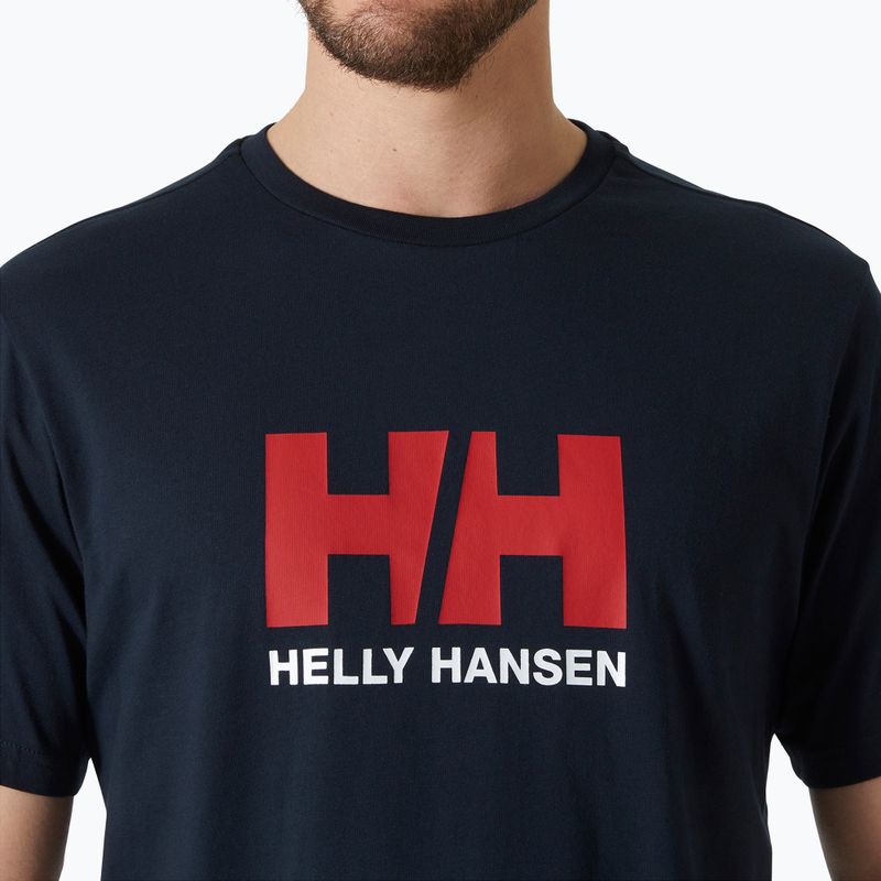 Мъжка тениска Helly Hansen Logo 3.0 в тъмносин цвят 3