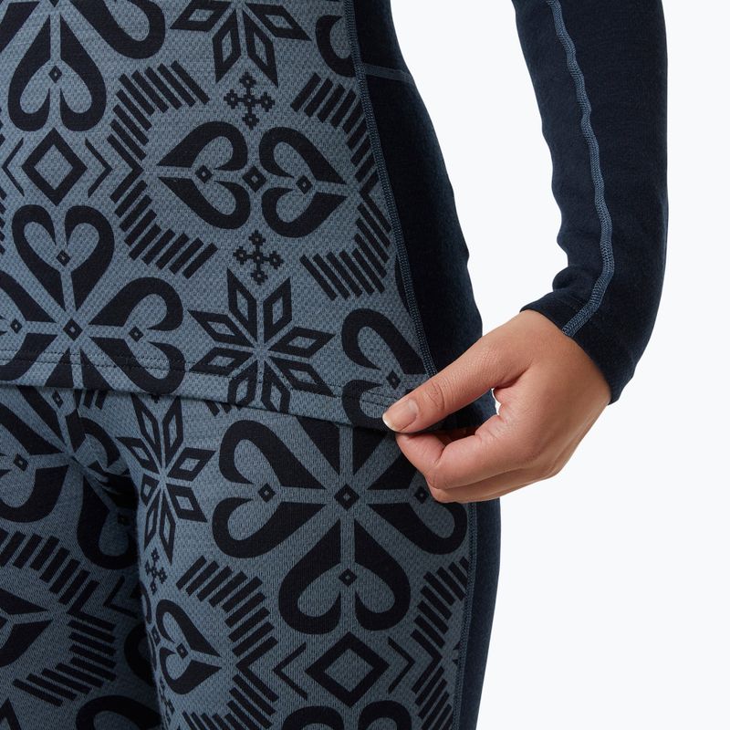 Дамска термоактивна блуза Helly Hansen Lifa Merino Midweight Graphic Crew navy nordic rose aop 4