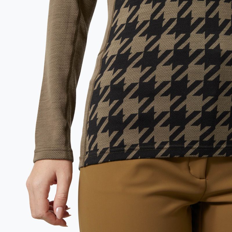 Дамска термоактивна блуза Helly Hansen Lifa Merino Midweight Graphic Crew sepia houndstooth aop 4