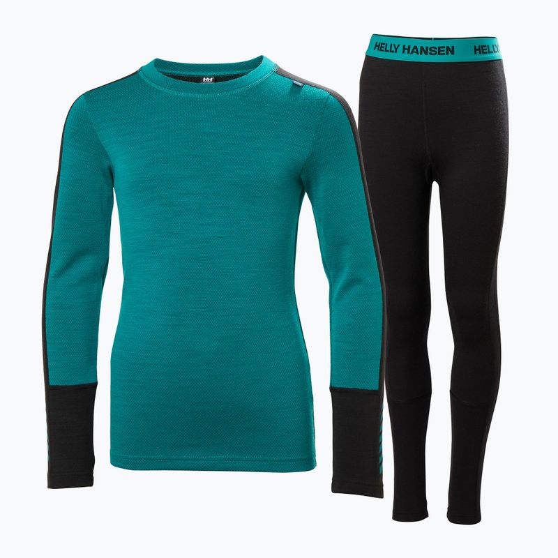 Helly Hansen JR Lifa Merino Midweight signal green детски комплект термобельо 5
