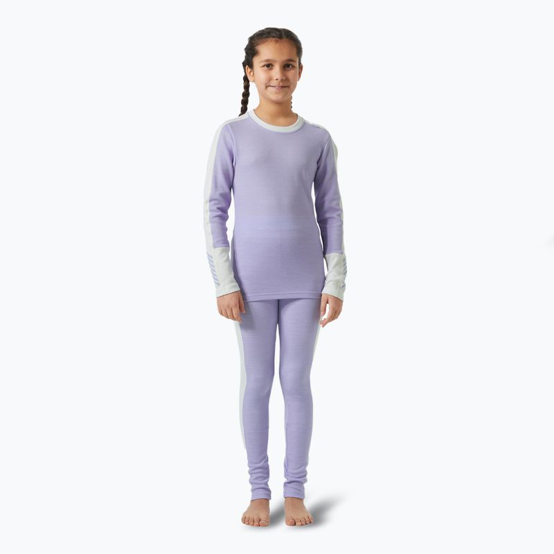 Helly Hansen JR Lifa Merino Midweight, светло лавандулово, детски комплект термобельо