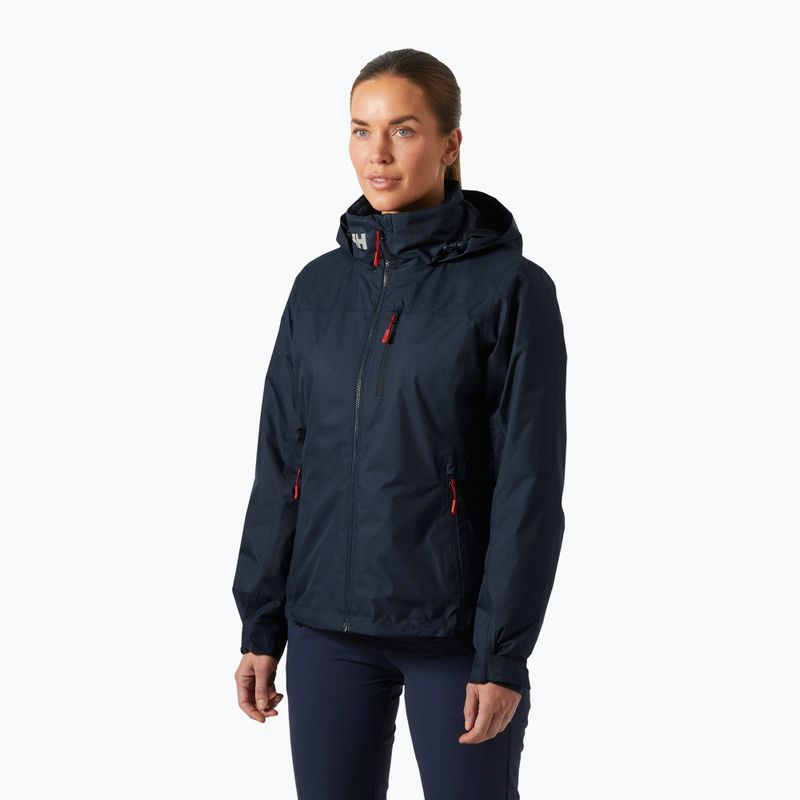 Дамско яке за ветроходство Helly Hansen Crew Hooded Pile navy