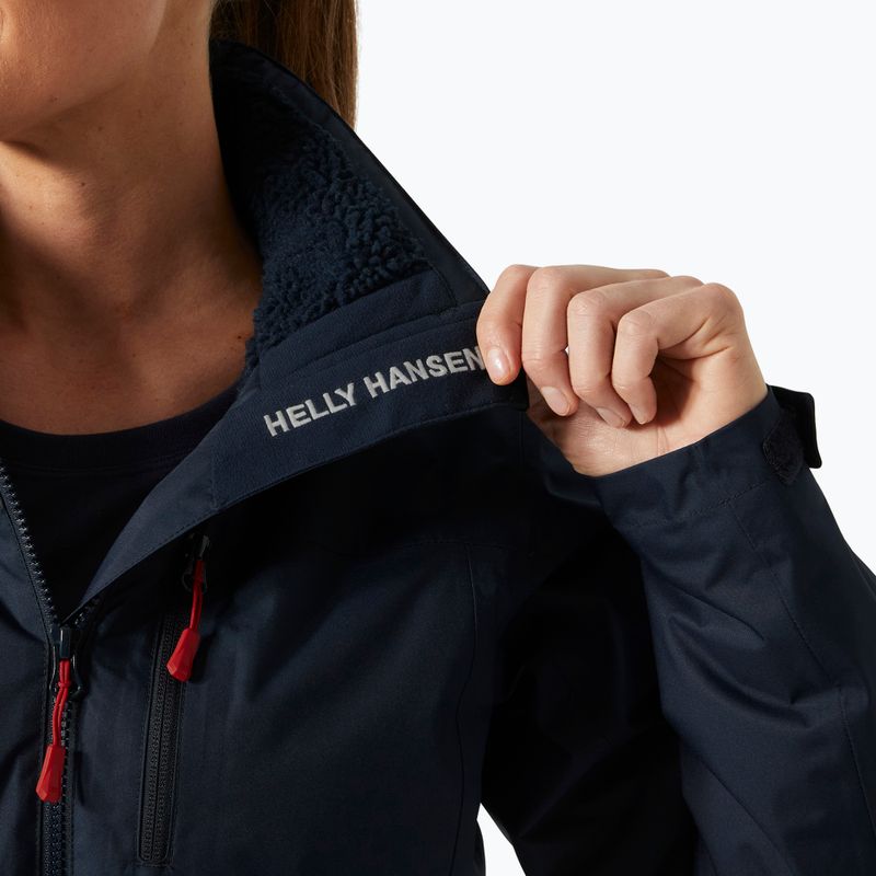 Дамско яке за ветроходство Helly Hansen Crew Hooded Pile navy 5