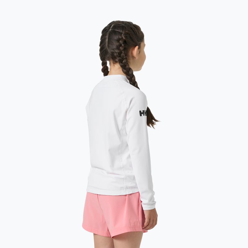 Детска блуза с дълъг ръкав за плуване Helly Hansen Waterwear Rashguard Jr white 2
