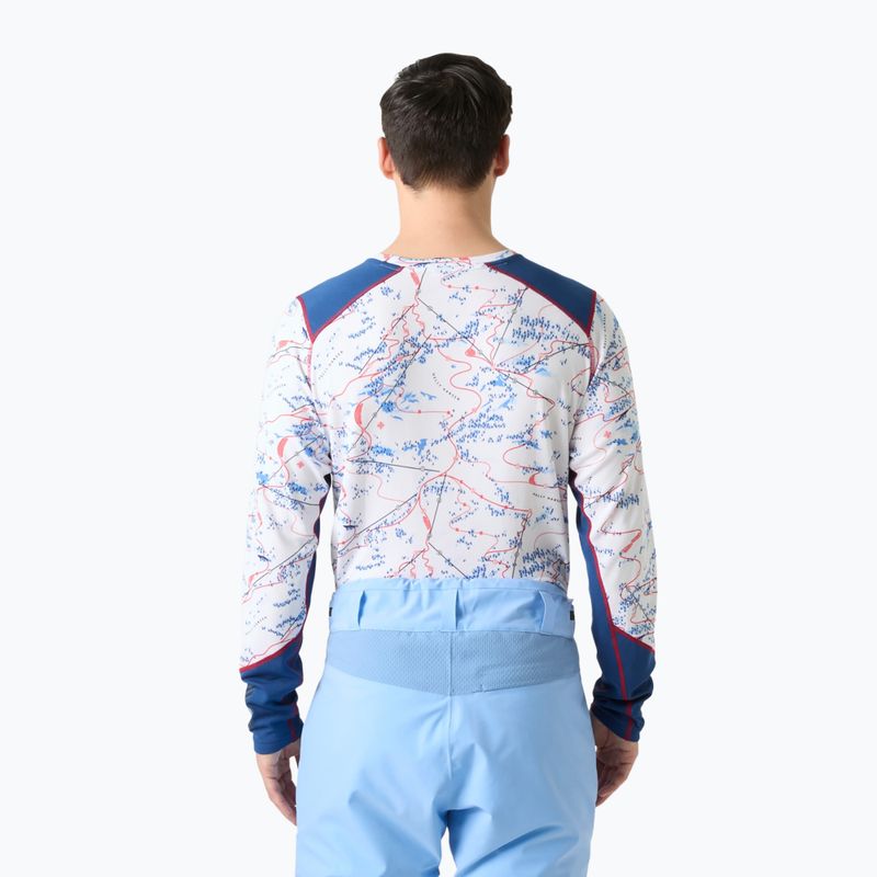 Мъжки термоактивен суитшърт Helly Hansen Lifa Active white slope map aop 2