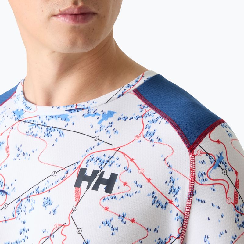 Мъжки термоактивен суитшърт Helly Hansen Lifa Active white slope map aop 3