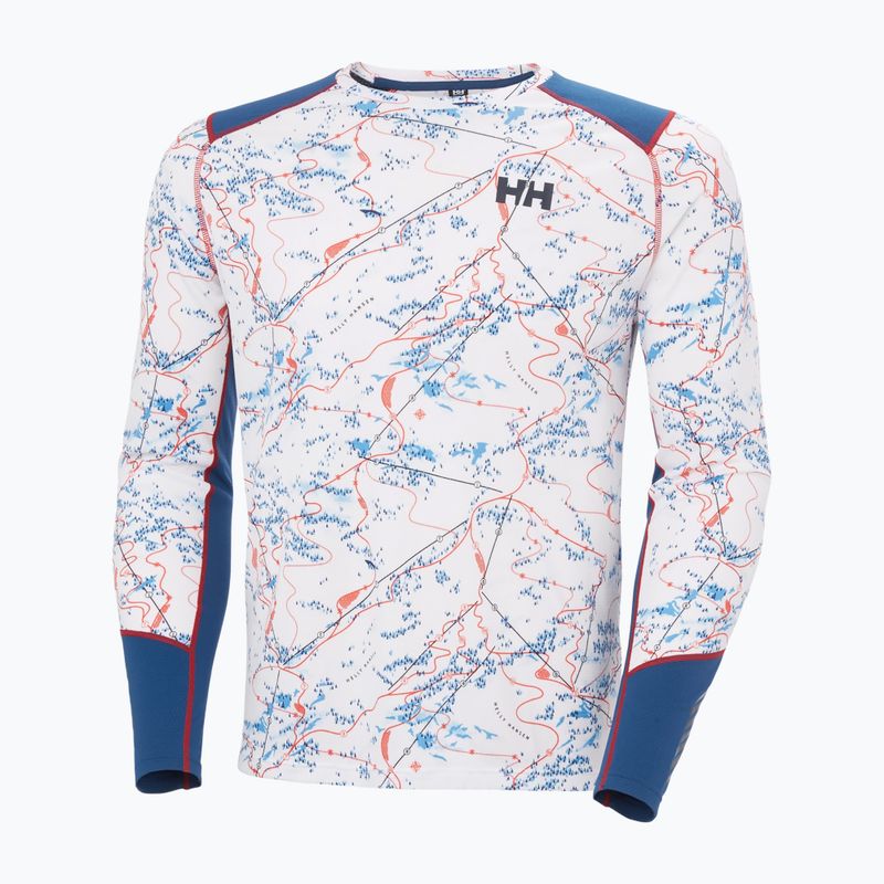 Мъжки термоактивен суитшърт Helly Hansen Lifa Active white slope map aop 5