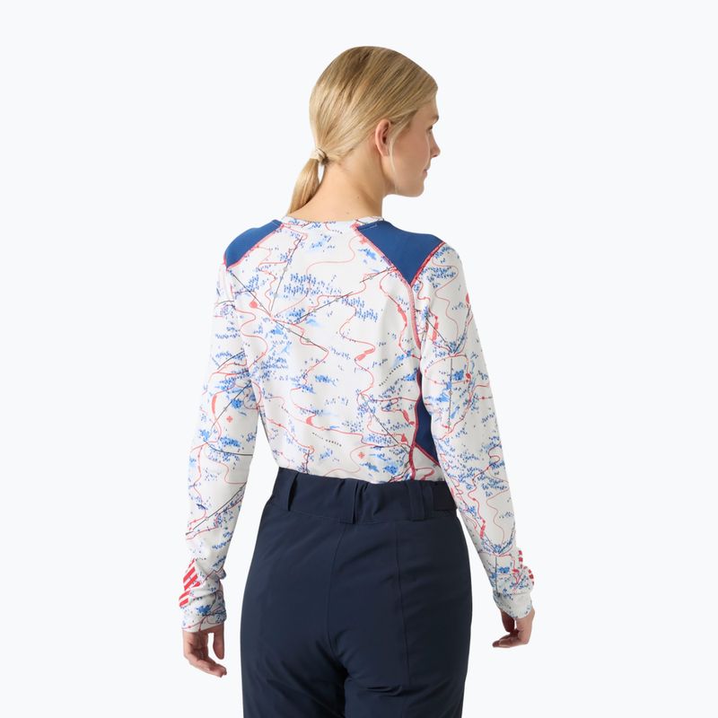 Дамски термоактивен суитшърт Helly Hansen Lifa Active white slope map aop 2