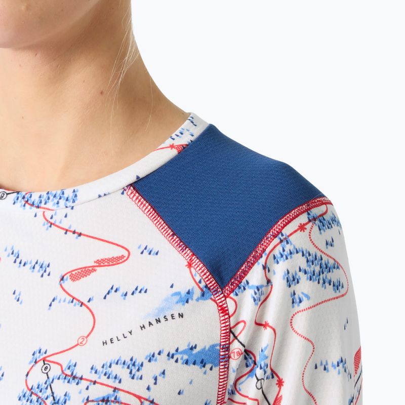 Дамски термоактивен суитшърт Helly Hansen Lifa Active white slope map aop 3