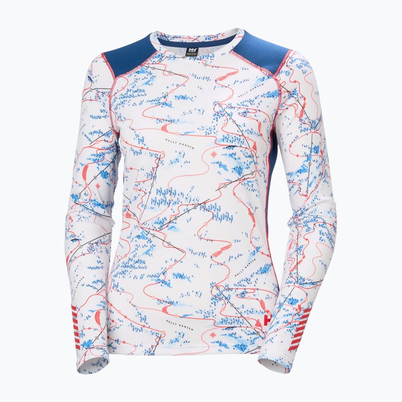 Дамски термоактивен суитшърт Helly Hansen Lifa Active white slope map aop 5