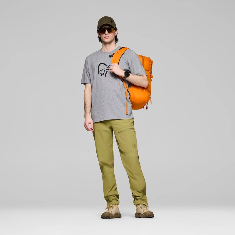 Мъжка тениска NORRONA Cotton Viking grey melange/caviar 2