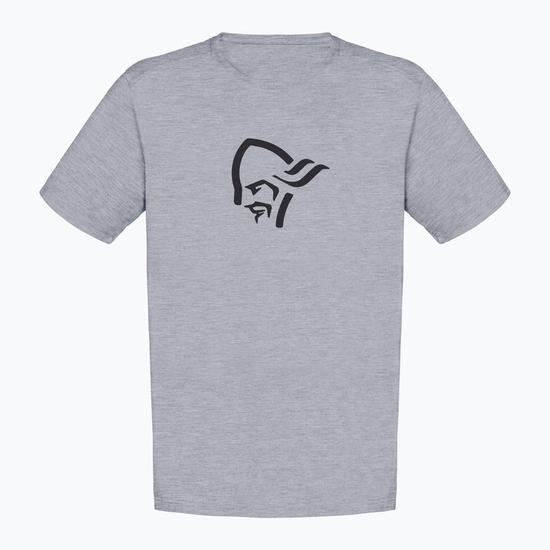 Мъжка тениска NORRONA Cotton Viking grey melange/caviar 4