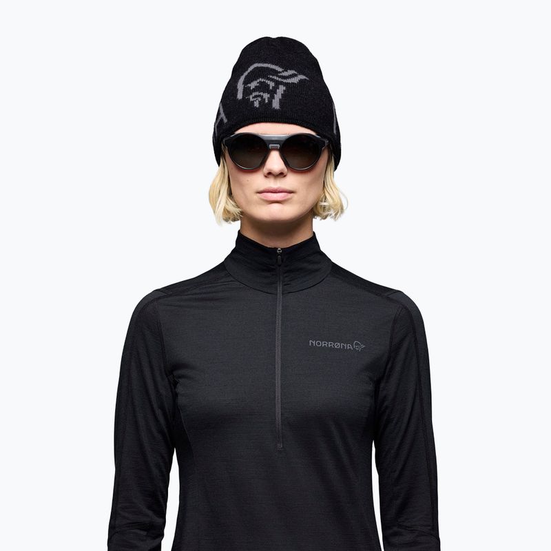 Зимна шапка NORRONA MerinoUll Logo Beanie caviar melange 2