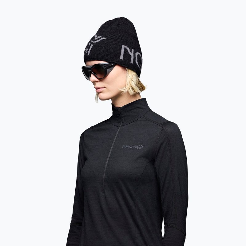 Зимна шапка NORRONA MerinoUll Logo Beanie caviar melange 3