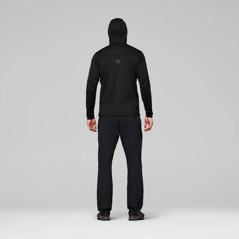 Мъжки суитшърт за трекинг NORRONA Falketind Warm2 Stretch Hood caviar black 3