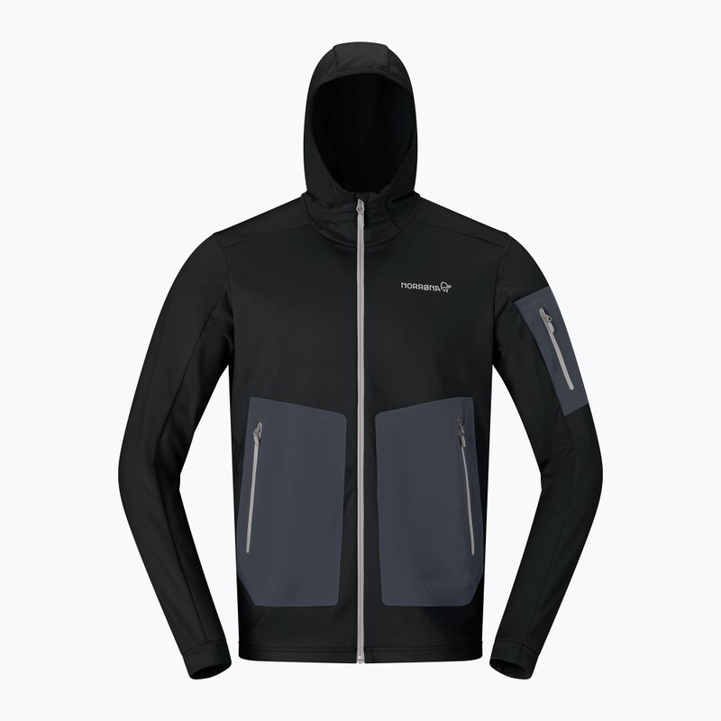Мъжки суитшърт за трекинг NORRONA Falketind Warm2 Stretch Hood caviar black 5
