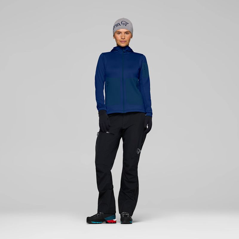 Дамски суитшърт за трекинг NORRONA Falketind Warm2 Stretch Hood indigo night 2
