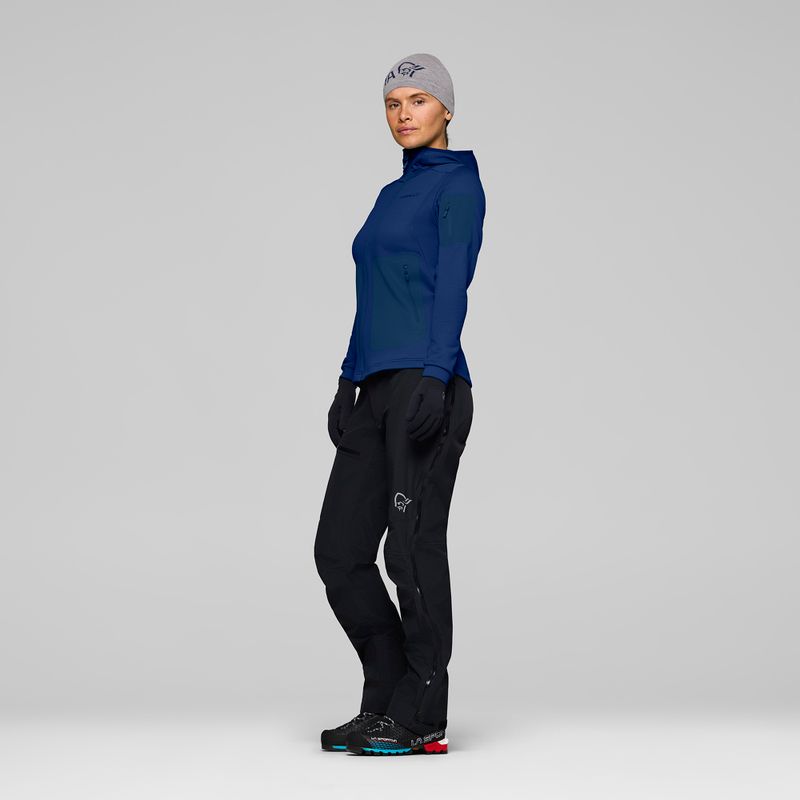 Дамски суитшърт за трекинг NORRONA Falketind Warm2 Stretch Hood indigo night 4