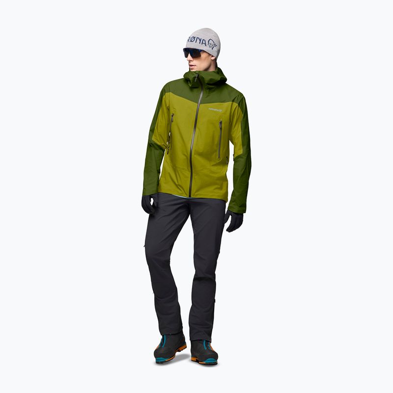 Мъжко яке за дъжд NORRONA Falketind Gore-Tex golden lime/pesto 2