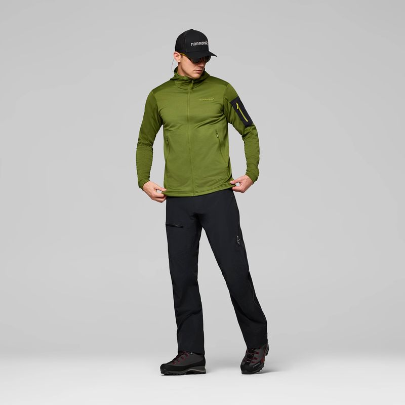 Мъжки суитшърт за трекинг NORRONA Falketind Warm2 Stretch Hood pesto 2