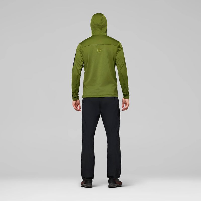 Мъжки суитшърт за трекинг NORRONA Falketind Warm2 Stretch Hood pesto 3