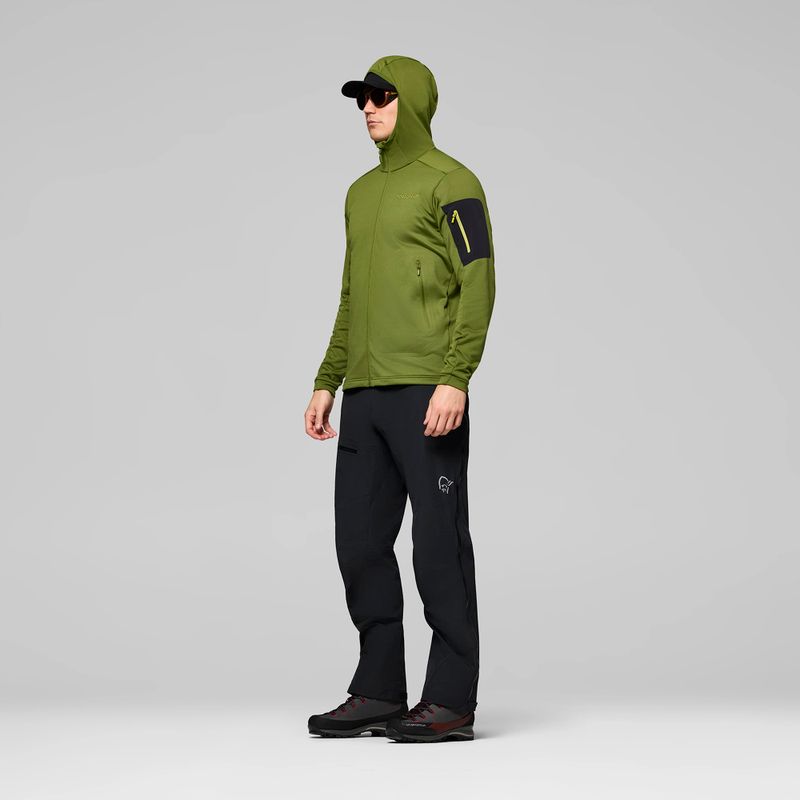 Мъжки суитшърт за трекинг NORRONA Falketind Warm2 Stretch Hood pesto 4