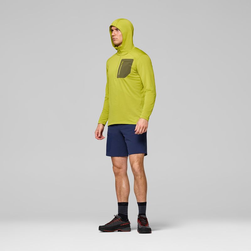 Мъжки суитшърт за трекинг NORRONA Falketind Warm1 Hood golden lime/olive night 4
