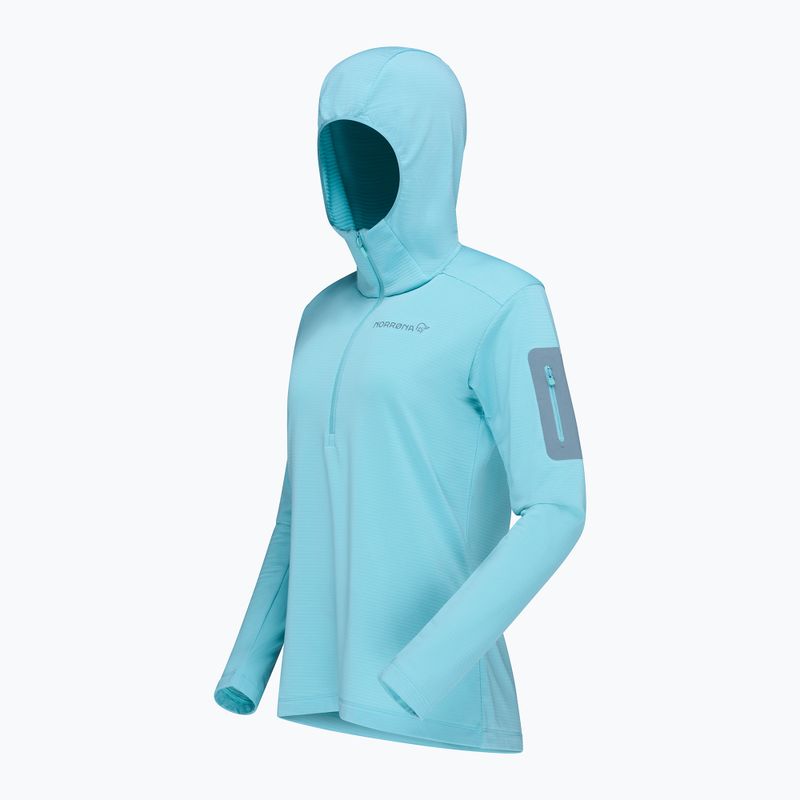 Дамски суитшърт за трекинг NORRONA Falketind Warm1 Hood aqua haze/trooper 7