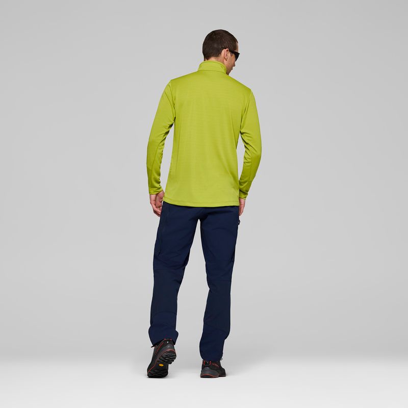 Мъжки суитшърт за трекинг NORRONA Femund Warm1 Zip Neck golden lime/olive night 3