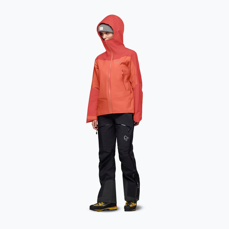 Дамско яке за дъжд NORRONA Falketind Gore-Tex deep sea coral/baked apple 4