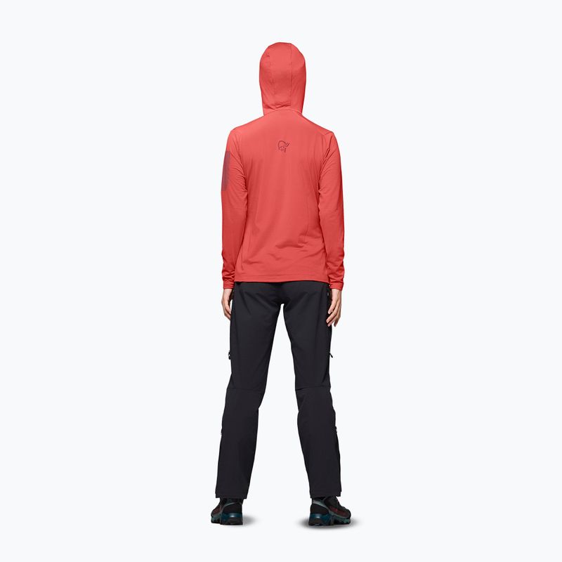 Дамски суитшърт за трекинг NORRONA Falketind Warm1 Hood deep sea coral/baked apple 3