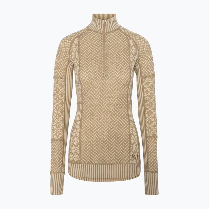 Дамски термоактивен суитшърт KARI TRAA Smekker Half Zip mocha 3