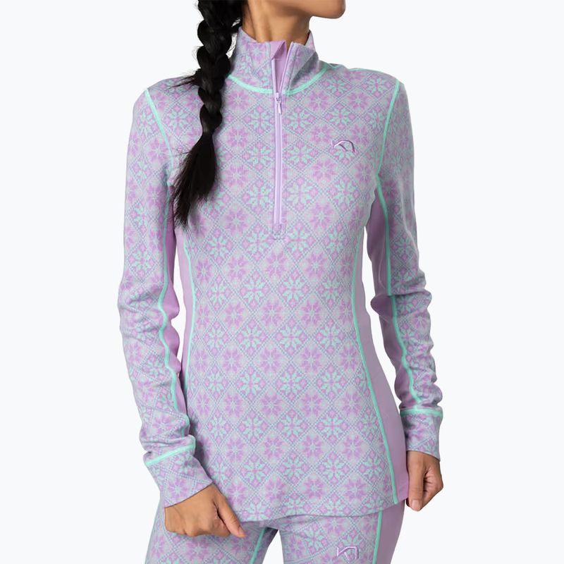 Дамски термоактивен суитшърт KARI TRAA Rose Half Zip lily 4