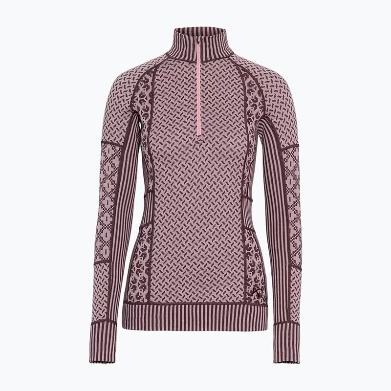 Дамски термоактивен суитшърт KARI TRAA Smekker Half Zip cocoa powder 4