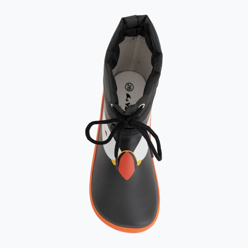 Детски гумени ботуши Viking Footwear Alv Barefoot с отпечатък на лапа, черни 5