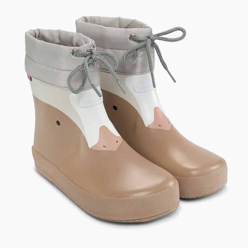 Детски гумени ботуши Viking Footwear Alv Barefoot с отпечатък на лапа в бежово 10