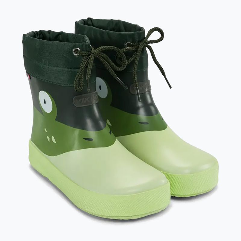 Детски гумени ботуши Viking Footwear Alv Barefoot Paw Print светлозелен/зелен 10