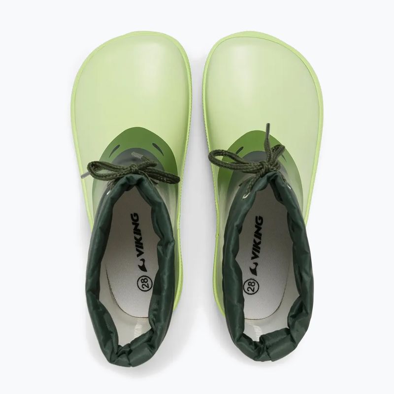 Детски гумени ботуши Viking Footwear Alv Barefoot Paw Print светлозелен/зелен 12