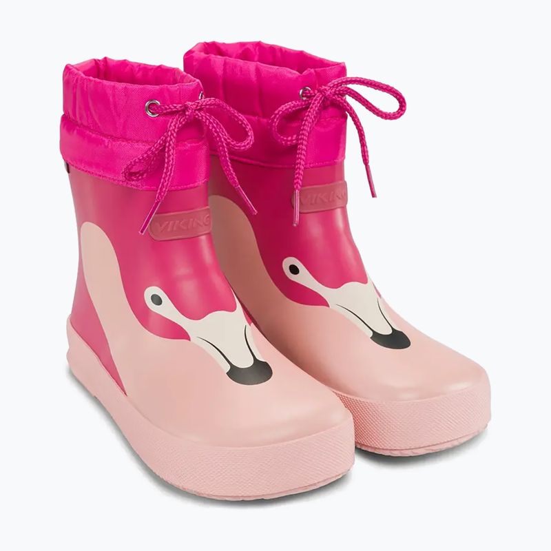Детски гумени ботуши Viking Footwear Alv Barefoot Paw Print светлорозов/магента 10