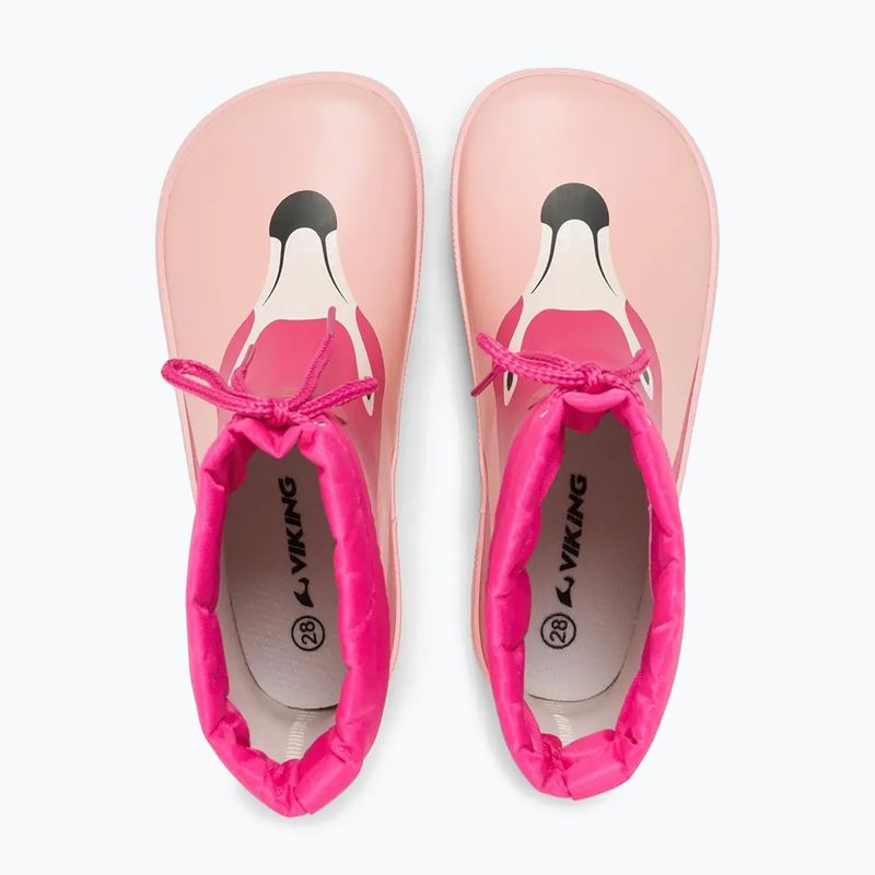 Детски гумени ботуши Viking Footwear Alv Barefoot Paw Print светлорозов/магента 12