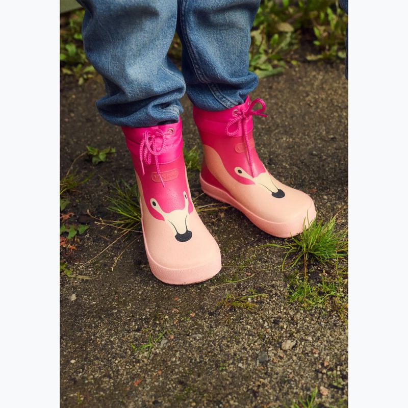 Детски гумени ботуши Viking Footwear Alv Barefoot Paw Print светлорозов/магента 14