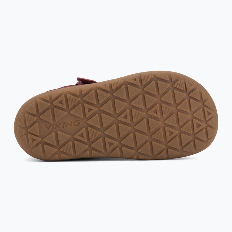 Детски обувки barefoot Viking Alv Barefoot Mid 2V Waterproof burgundy 4