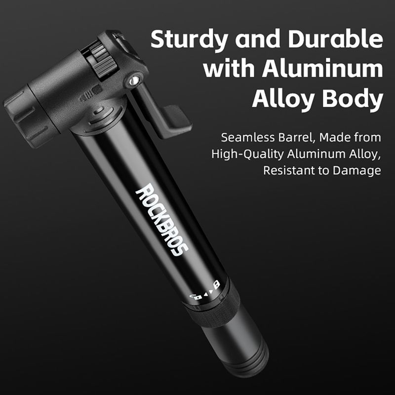 Помпа за велосипеди Rockbros 42320010 120psi черна 7