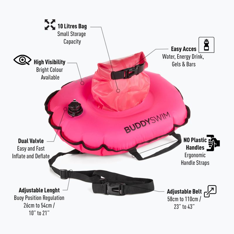 Спасителна буйка BuddySwim Hydrastation 10 l pink 3