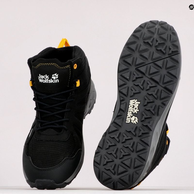 Jack Wolfskin мъжки ботуши за трекинг Woodland 2 Texapore Mid black/burly yellow xt 9