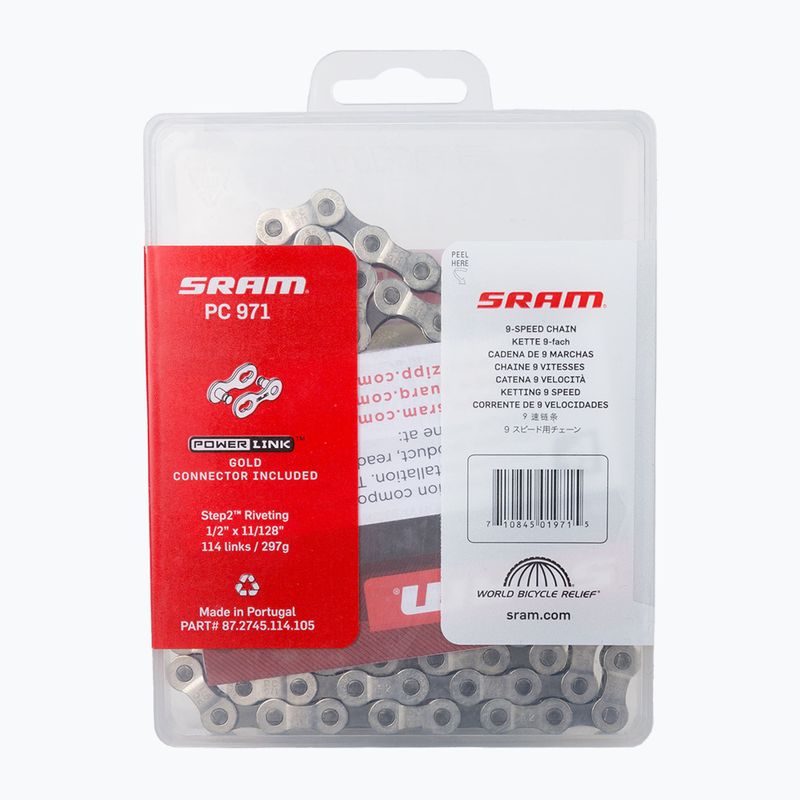 Верига за велосипед SRAM 06 CN PC971 W/ PWR сребърна 87.2745.114.105 2